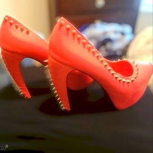 Hot Pink Spiked Heels